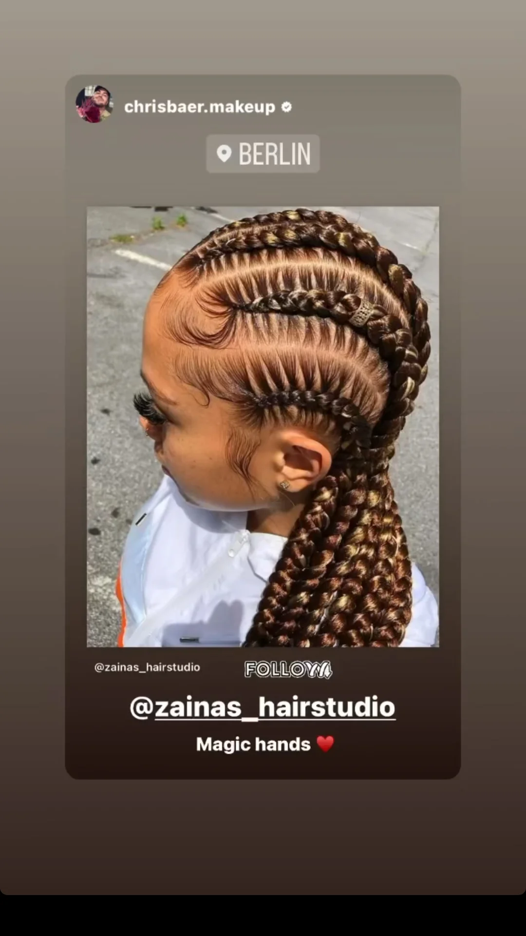 Braids portfolio example by Zaina in Berlin